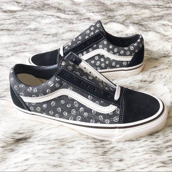 vans old skool lx swirl black suede canvas black - Picture 2 of 9